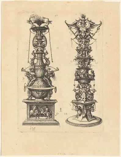 Two Candelabrum Designs, by Daniel Hopfer