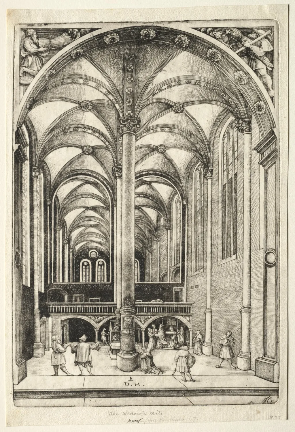 View in the interior of St. Catherine's chruch at Augsburg, by Daniel Hopfer, 1513