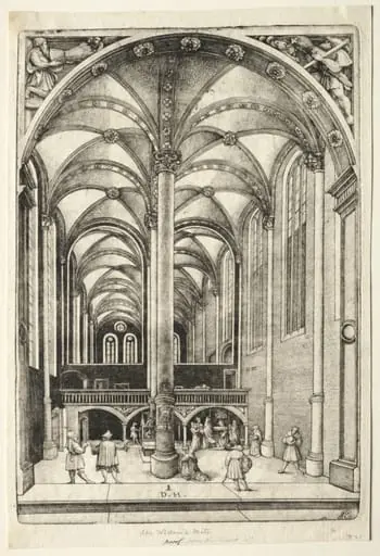 View in the interior of St. Catherine's chruch at Augsburg, by Daniel Hopfer