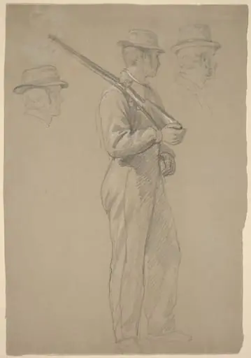 Recruit; Two Studies of Heads, by Daniel Huntington
