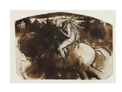 Drawing of a girl on a horse, by Daniel Maclise
