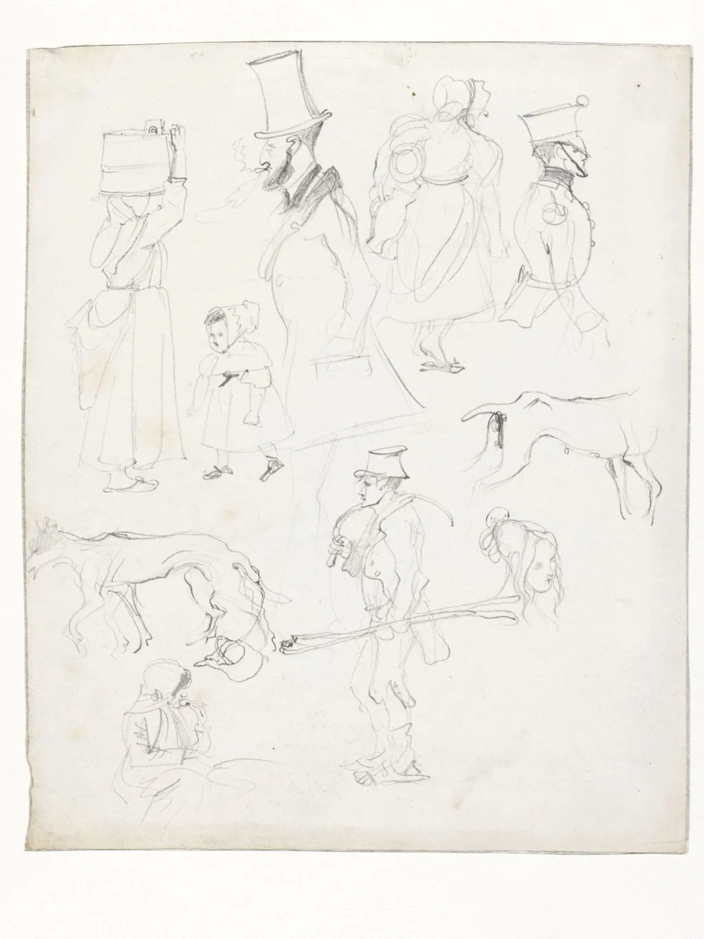 Drawing of figures, by Daniel Maclise, 1825
