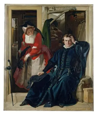 Scene from Ben Jonson's <font -i>Every Man in His Humour</font -i> (Act II, Scene I), by Daniel Maclise