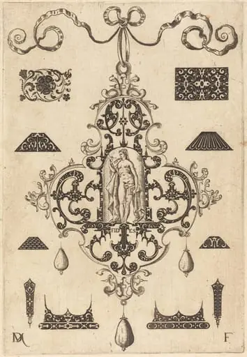 Large Pendant, Faith Standing at Centre, by Daniel Mignot