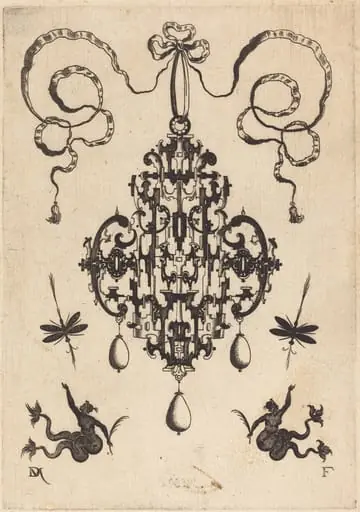 Large Pendant, Lower Left and Right Two Creatures of the Sea, by Daniel Mignot