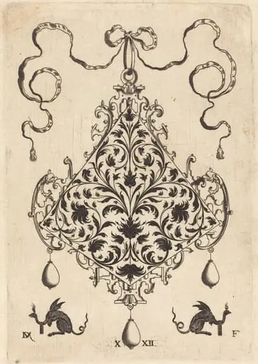 Large Pendant, Ornamental Foliage Design, by Daniel Mignot