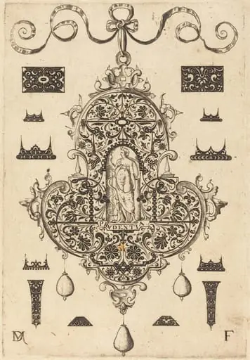 Large Pendant, Prudence Standing at Centre, by Daniel Mignot