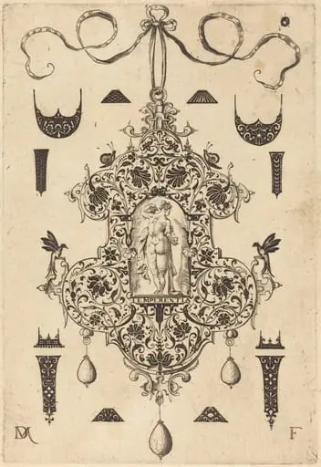 Large Pendant, Temperance Standing at Centre, by Daniel Mignot