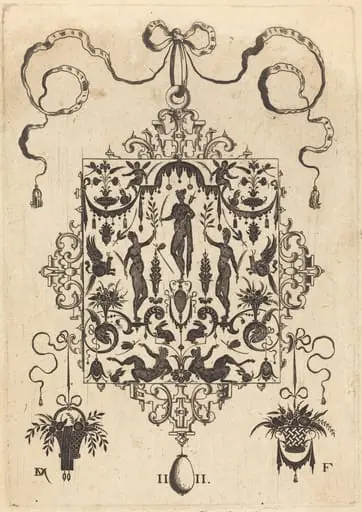 Large Pendant, Three Nude Women with Twigs at Centre, by Daniel Mignot