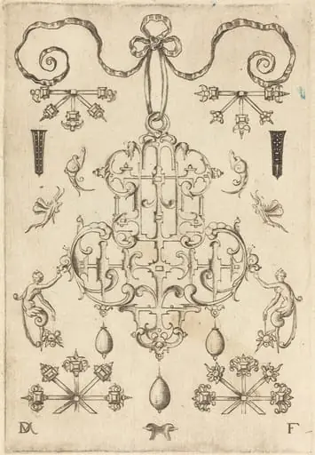 Large Pendant with Three Drops Below, by Daniel Mignot