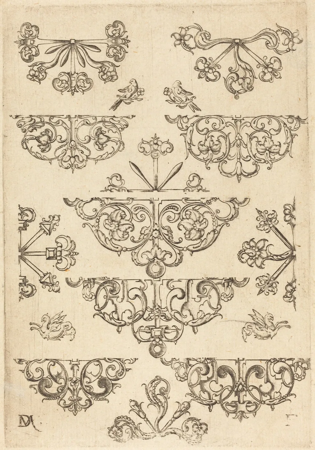 Twelve Studs, by Daniel Mignot, ink, 1584