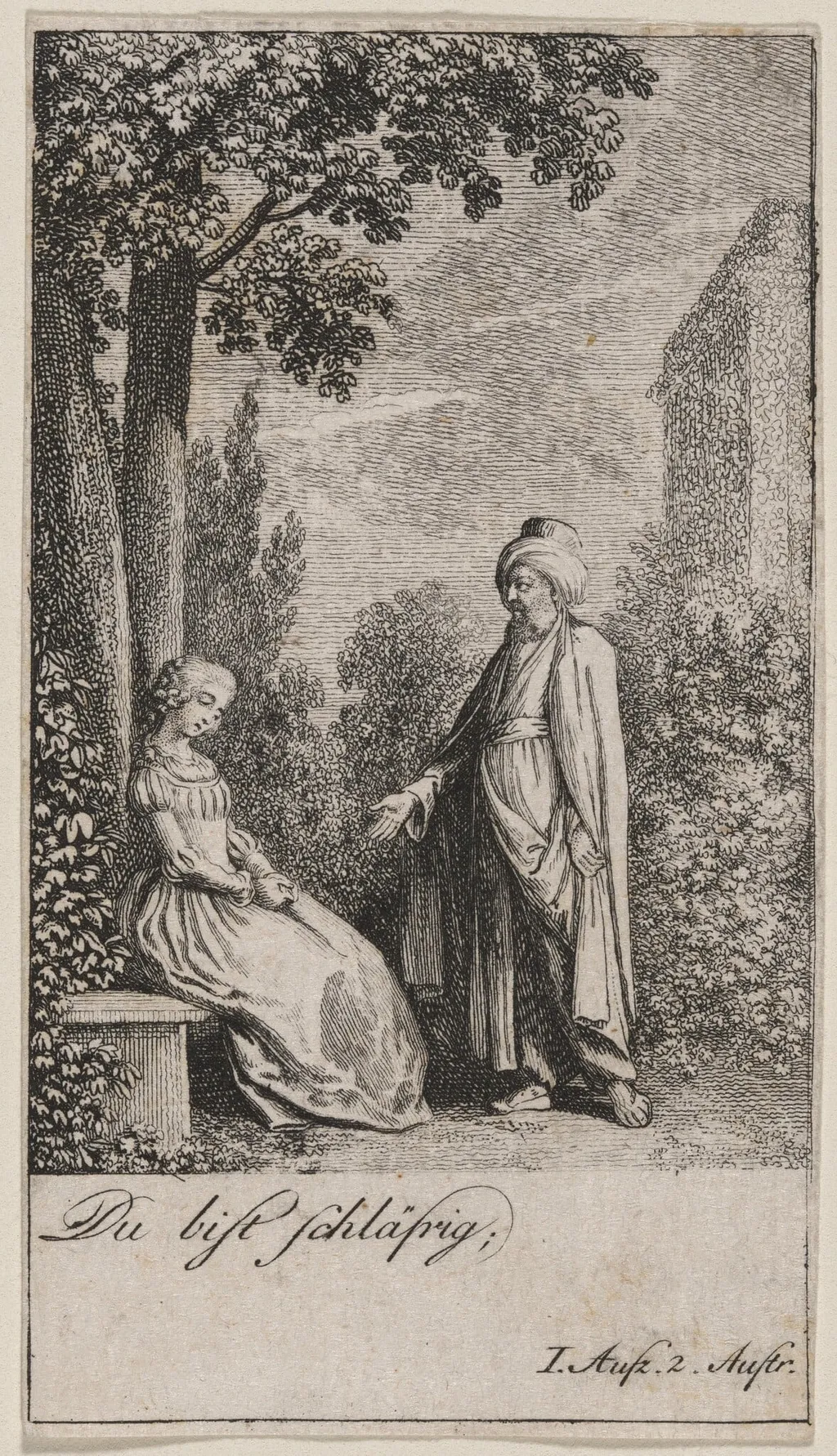Du bist schläfrig (Thou art inclined to sleep), by Daniel Nikolaus Chodowiecki, ink, 1787