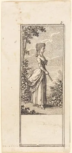 Girl with Fan, Facing Right, by Daniel Nikolaus Chodowiecki