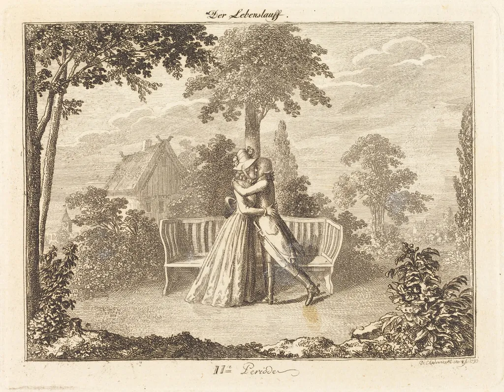 Lovers, by Daniel Nikolaus Chodowiecki, ink, 1793