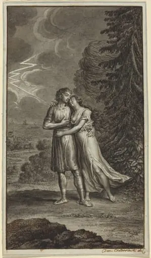 Lovers in a Thunderstorm, by Daniel Nikolaus Chodowiecki
