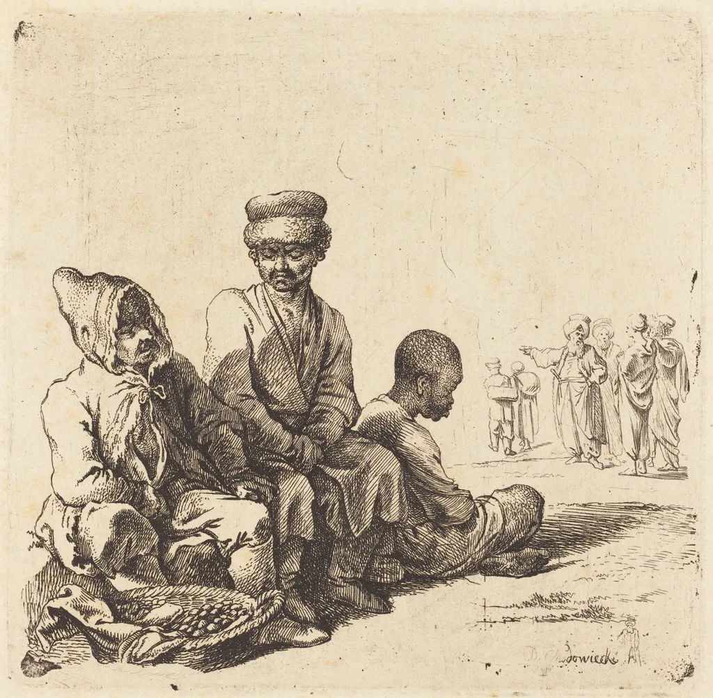Russians and Turks, by Daniel Nikolaus Chodowiecki, ink, 1764