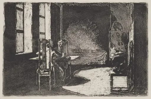The Artist in His Mother's Room, Danzig, by Daniel Nikolaus Chodowiecki