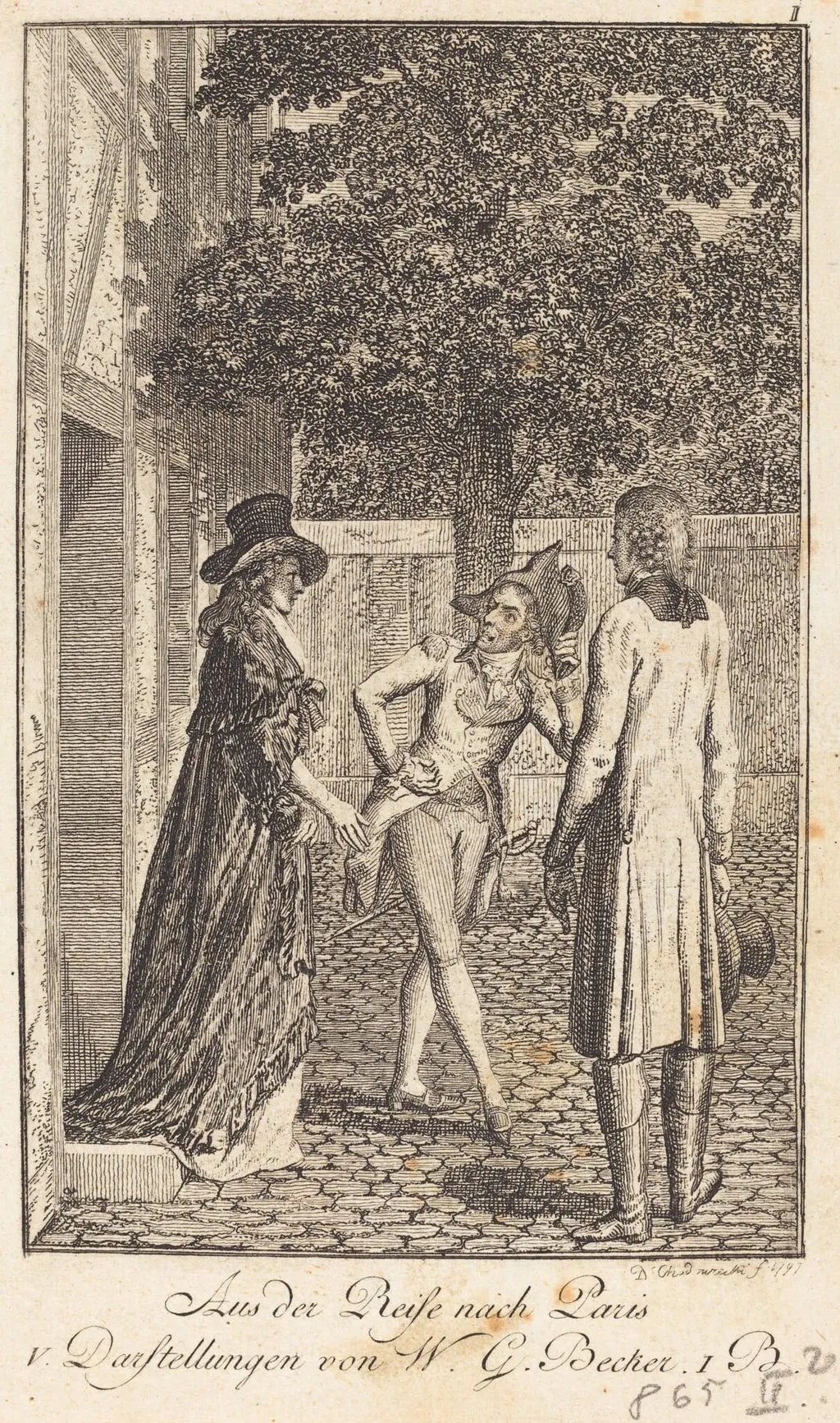 The Voyage to Paris, by Daniel Nikolaus Chodowiecki, ink, 1798