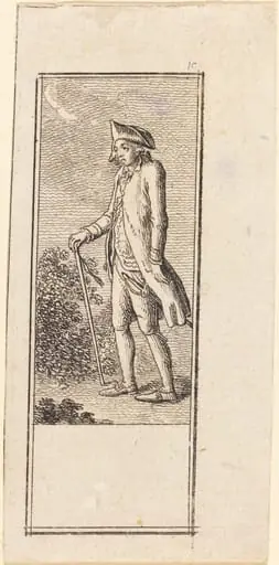 Young Man with Cane, by Daniel Nikolaus Chodowiecki