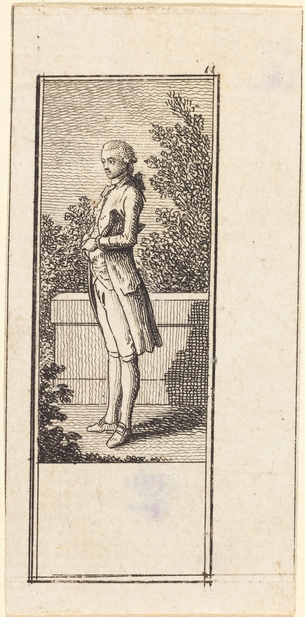 Young Man with Hat under Arm, by Daniel Nikolaus Chodowiecki, ink, 1784