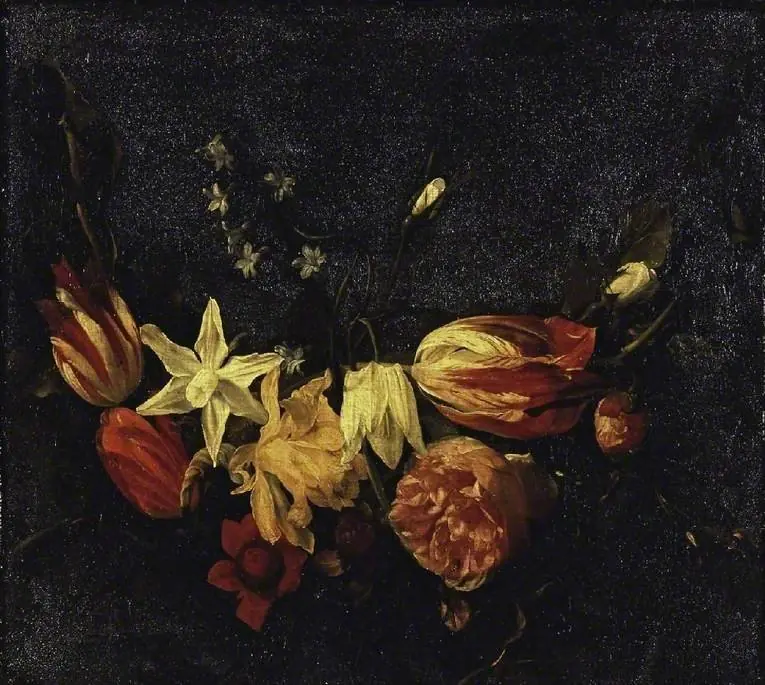 Festoon of flowers, by Daniel Seghers, 1635