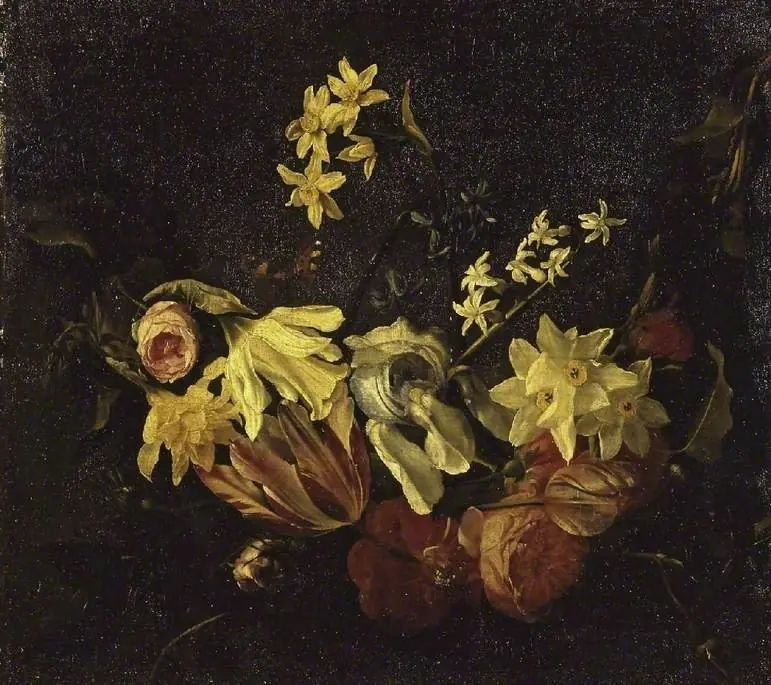 Festoon of flowers, by Daniel Seghers, 1635