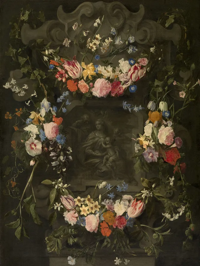 Holy Family in a Flower Garland