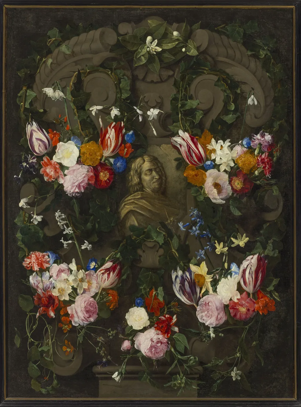 Portrait of Nicolas Poussin, by Daniel Seghers, oil, 1635