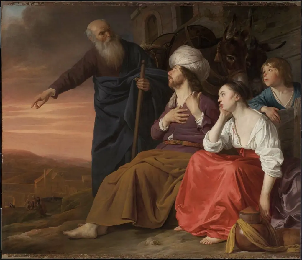 The Laborer of Gibea Offering Hospitality to the Levite and His Wife, by Daniel Thivart