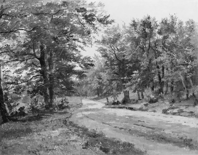 A Road in a Forest, by Dankvart Dreyer, oil, 1844