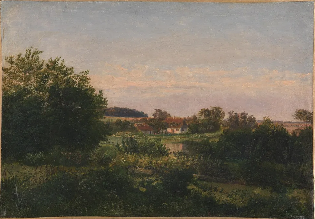 Landscape with a Cottage beside a Pond, by Dankvart Dreyer, oil, 1841