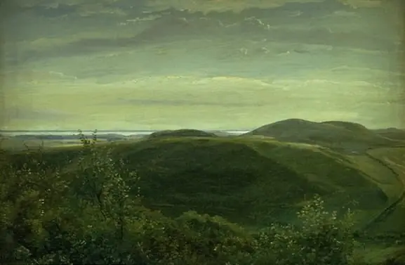 The Coast of Jutland Seen from Mølleknap Hills in Funen. Study, by Dankvart Dreyer