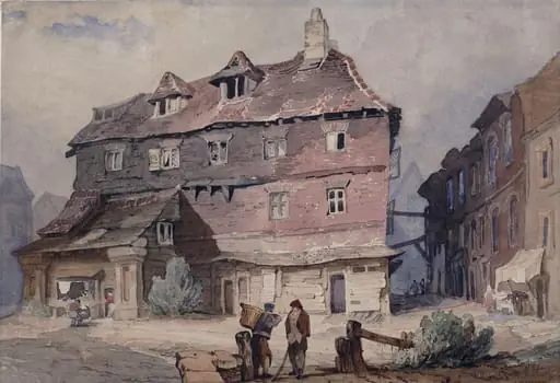 Street with old houses, by Danson