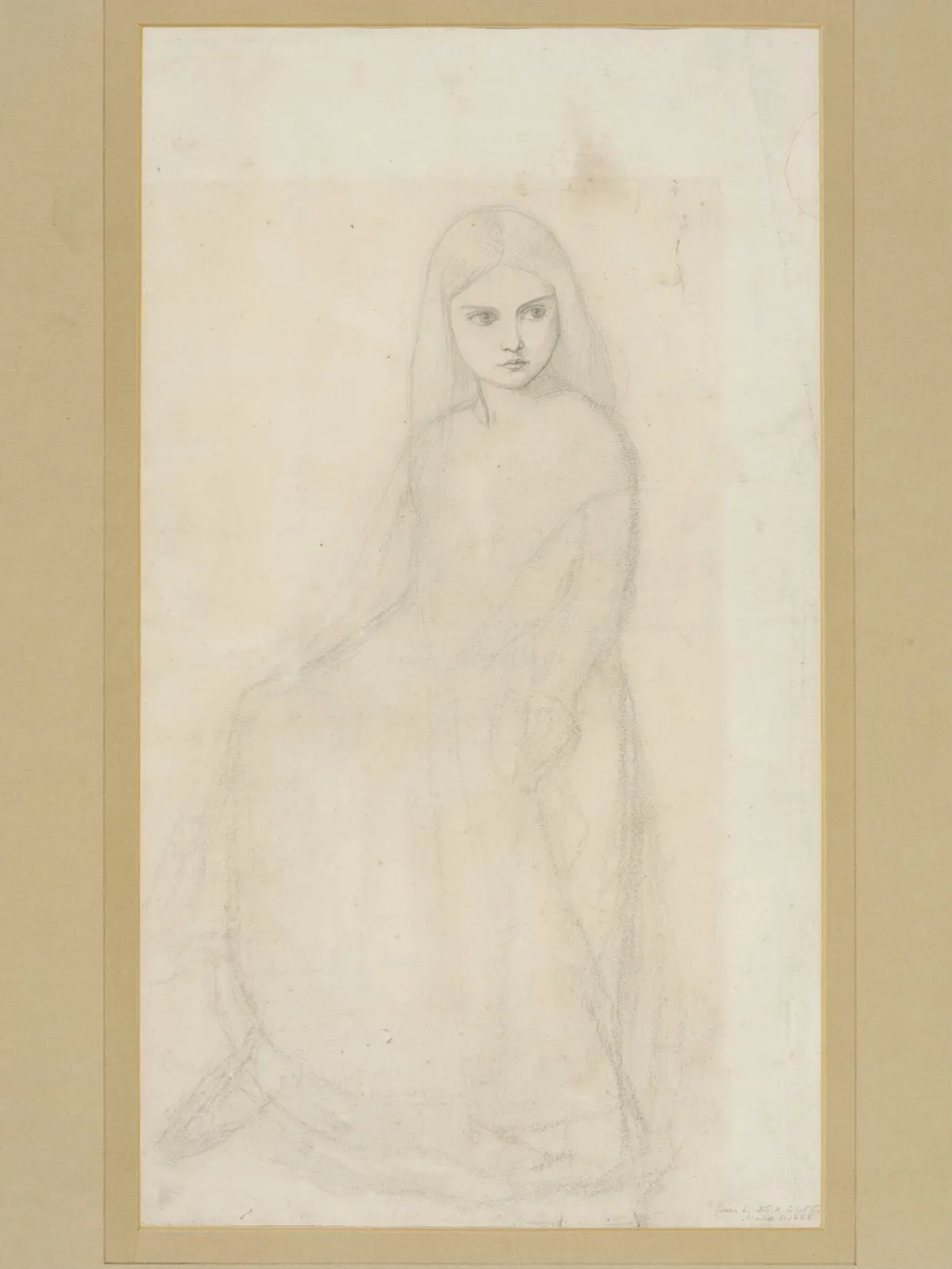 Drawing of a dancing girl: study for 'The Borgia Family', a watercolour at Tullie House Museum, Carlisle, by Dante Gabriel Rossetti, 1850