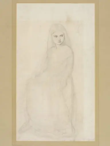 Drawing of a dancing girl: study for 'The Borgia Family', a watercolour at Tullie House Museum, Carlisle, by Dante Gabriel Rossetti