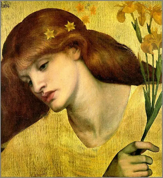 Sancta Lilias, by Dante Gabriel Rossetti