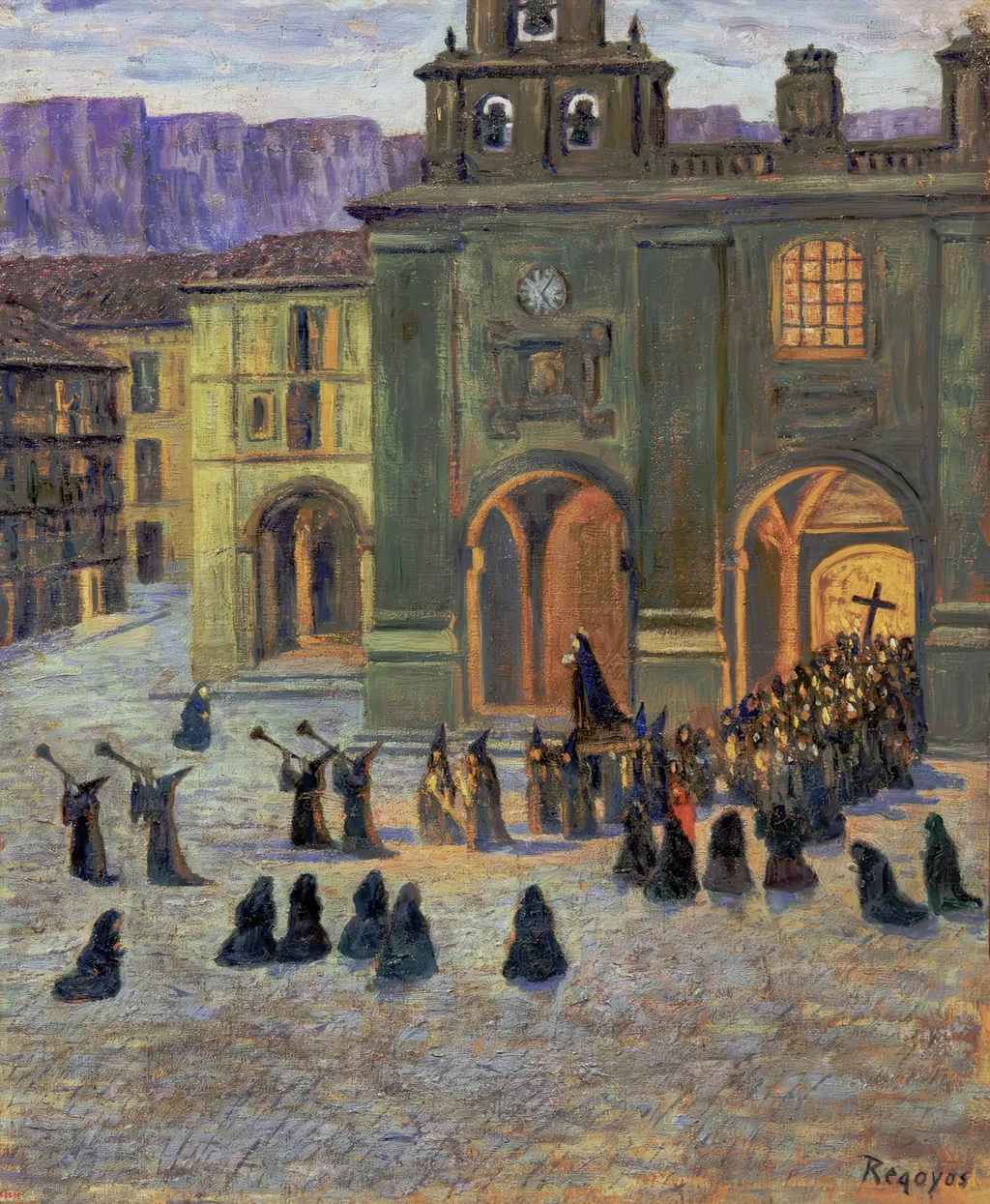 Good Friday Early Morning in Orduña, by Darío de Regoyos, oil, 1903