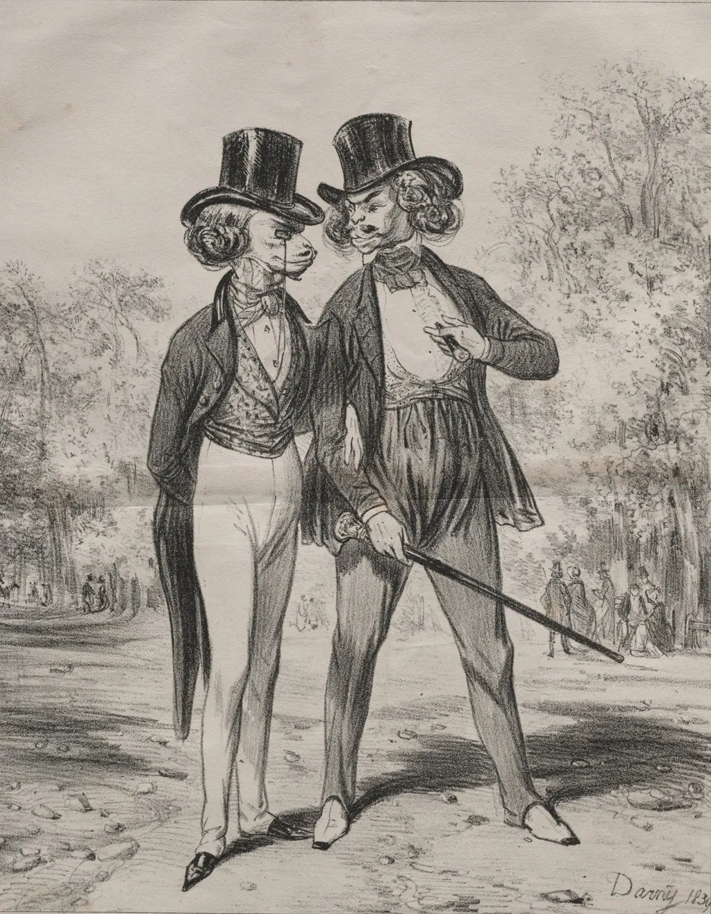 Modes incroyables. Lions d'automne, by Darny, 1839