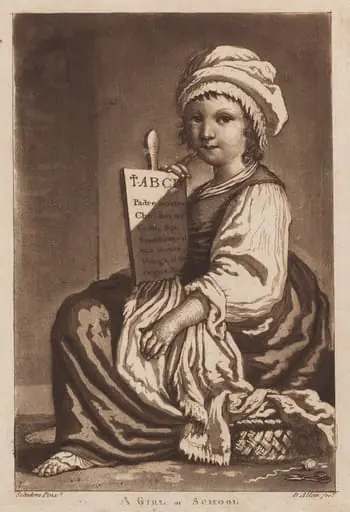 A Girl at School, by David Allan