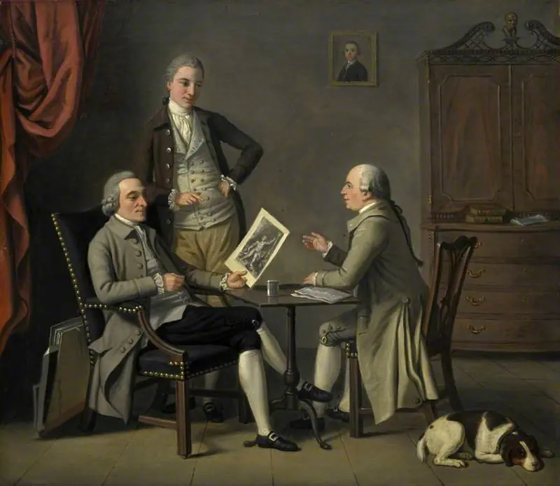 The Connoisseurs: John Caw (died 1784), John Bonar (1747 - 1807) and James Bruce, by David Allan