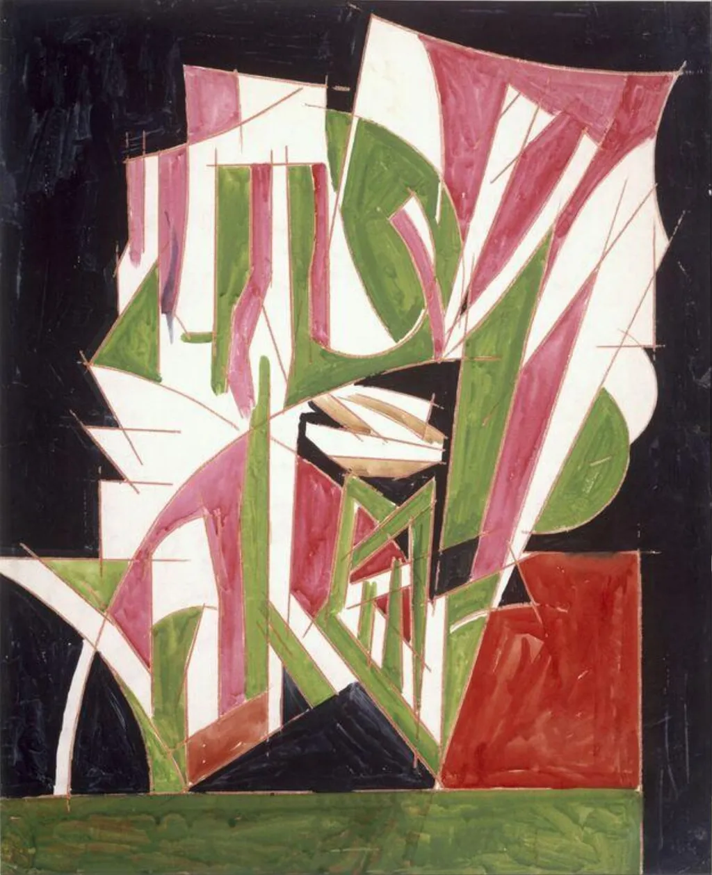 The Dancer, by David Bomberg, watercolor, 1913