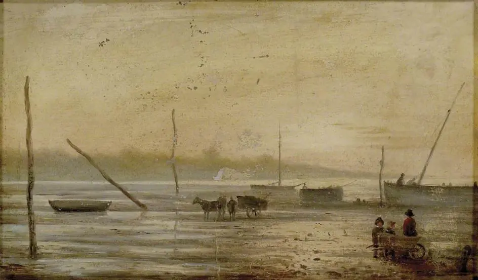 Southampton Estuary - Low Water showing the Effect of Mud, Evening, by David Charles Read