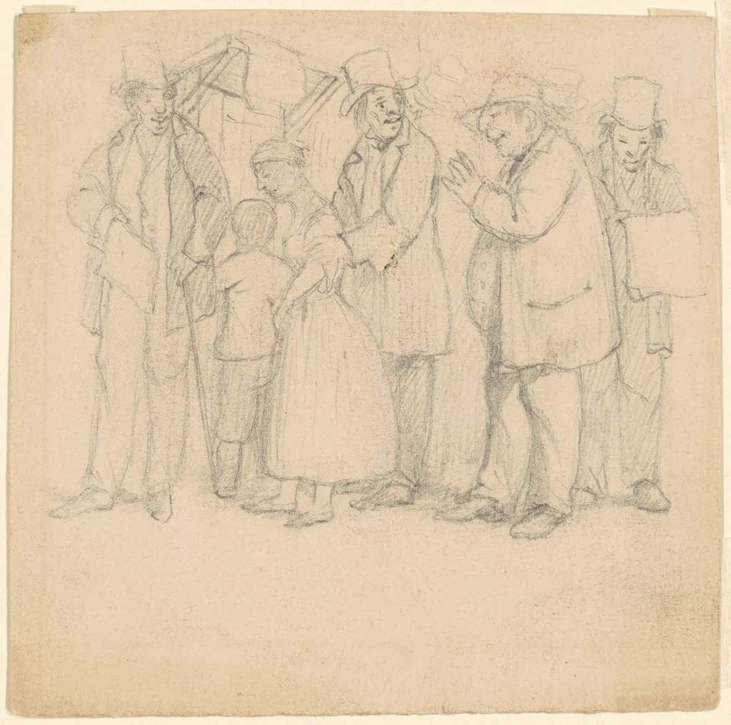 Study for "The House that Jeff Built", by David Claypoole Johnston, graphite, 1863
