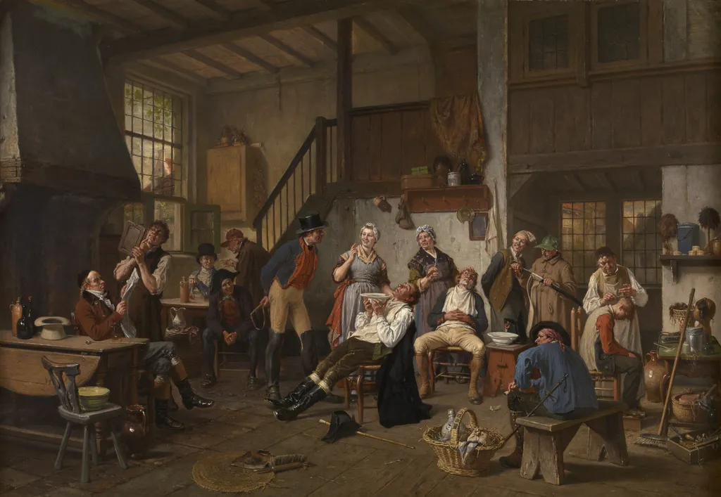 Shaving Day, by David Col, oil, 1873
