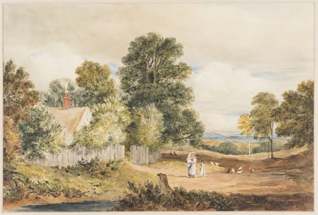 Cottage near Norwood, by David Cox, watercolor, 1850