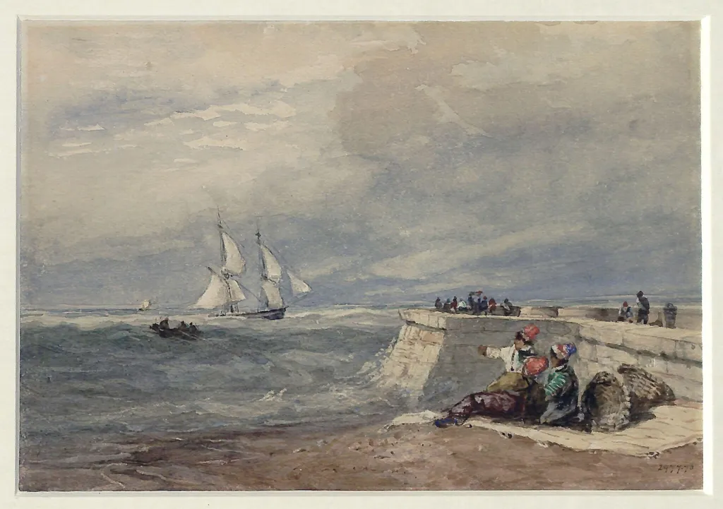 Dover Pier, by David Cox, watercolor, 1800