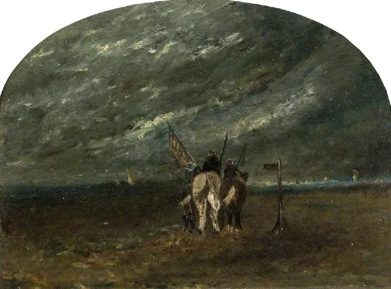 Fisherman Riding on the Sands, by David Cox, oil, 1831