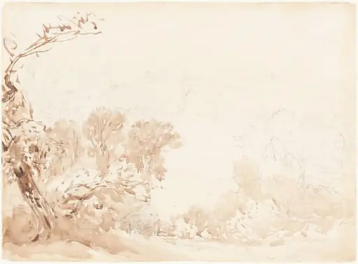 Hillside and Trees, by David Cox