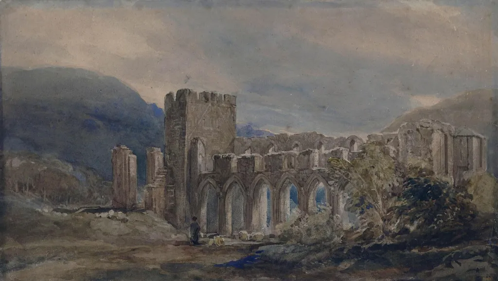 Llanthony Abbey, Monmouthshire, by David Cox, watercolor, 1800
