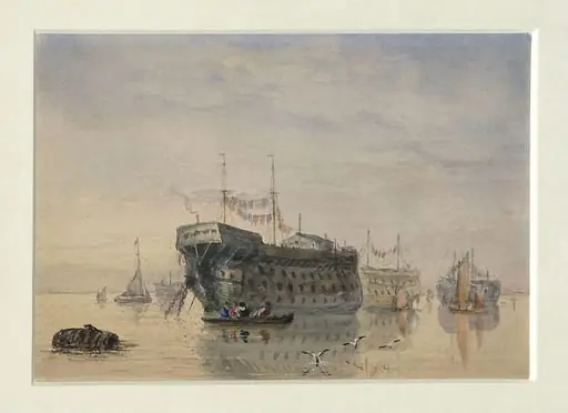 Old Hulks on the Thames, by David Cox